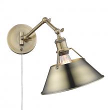  3306-A1W AB-AB - Orwell AB 1 Light Articulating Wall Sconce in Aged Brass with Aged Brass shade